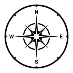 Flat compass direction illustration. Map symbol