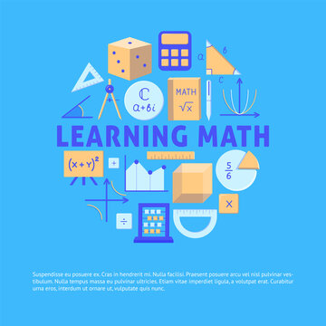 Learning math poster with place for text