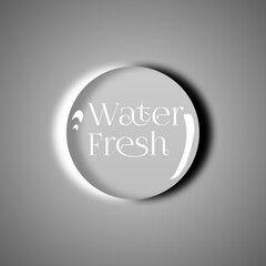 Fresh water splash water drop dew droplet 3d logo type