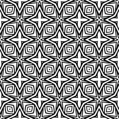 
floral seamless pattern background.Geometric ornament for wallpapers and backgrounds. Black and white pattern. 
