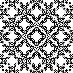 
floral seamless pattern background.Geometric ornament for wallpapers and backgrounds. Black and white pattern. 
