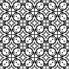 
floral seamless pattern background.Geometric ornament for wallpapers and backgrounds. Black and white pattern. 