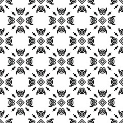 floral seamless pattern background.Geometric ornament for wallpapers and backgrounds. Black and white pattern. 