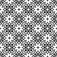 floral seamless pattern background.Geometric ornament for wallpapers and backgrounds. Black and white pattern. 