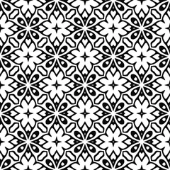 Foto op Plexiglas floral seamless pattern background.Geometric ornament for wallpapers and backgrounds. Black and white pattern.  © t2k4