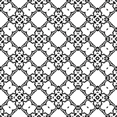 floral seamless pattern background.Geometric ornament for wallpapers and backgrounds. Black and white pattern. 