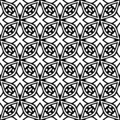 floral seamless pattern background.Geometric ornament for wallpapers and backgrounds. Black and white pattern. 
