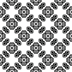 floral seamless pattern background.Geometric ornament for wallpapers and backgrounds. Black and white pattern. 