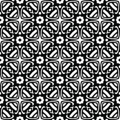 floral seamless pattern background.Geometric ornament for wallpapers and backgrounds. Black and white pattern. 