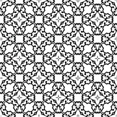 floral seamless pattern background.Geometric ornament for wallpapers and backgrounds. Black and white pattern. 