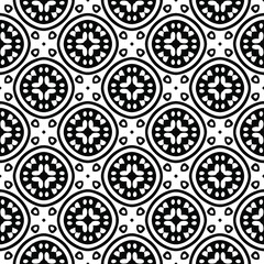 floral seamless pattern background.Geometric ornament for wallpapers and backgrounds. Black and white pattern. 