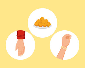 Raksha bandhan symbol set