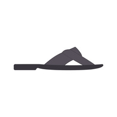 Brown silhouette of a man's sandal. Vector drawing and icon.