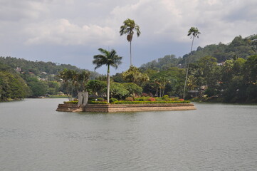 View on Kandy Lake in Sri Lanka
