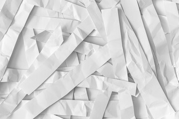 Crumpled shredded white paper