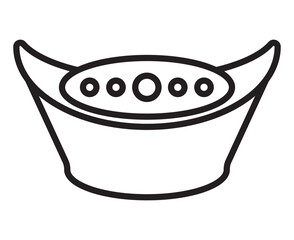 Line art icon the a feng shui diamond gold sycee or ingot for apps or websites