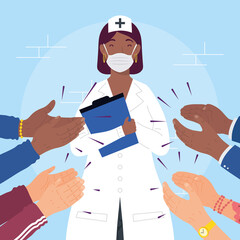 doctor and hands clapping