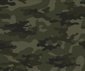 Forest camouflage pattern, vector trendy modern classic background. Endless drawing. © Sanvel