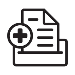 Medical record line art vector icon for apps or websites