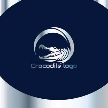Animal logos. logo for the crocodile animal brand with an elegant silver color