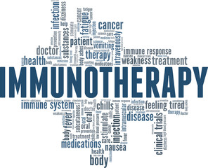 Immunotherapy vector illustration word cloud isolated on a white background.