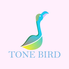 colorful pitched bird logo suitable for food company