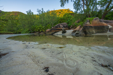 tropical beach anse lazio on praslin on the seychelles