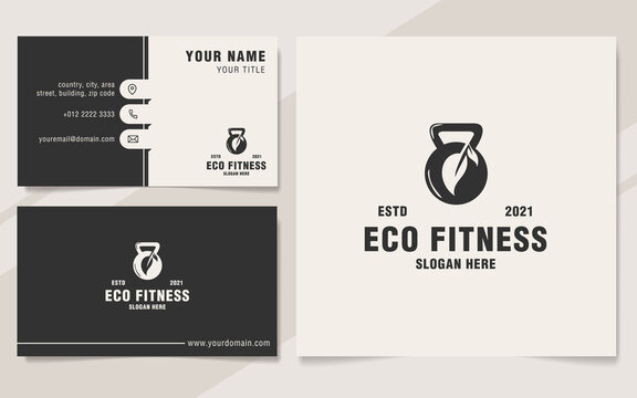 Minimalist eco fitness logo template monogram style