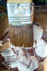 paintbrush close-up. painted brush.