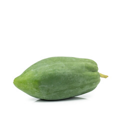 green papaya isolated on white background, ingredient Spicy green papaya salad or somtum Famous food in thailand