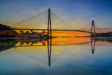 Barelang  bridge at sunrise 