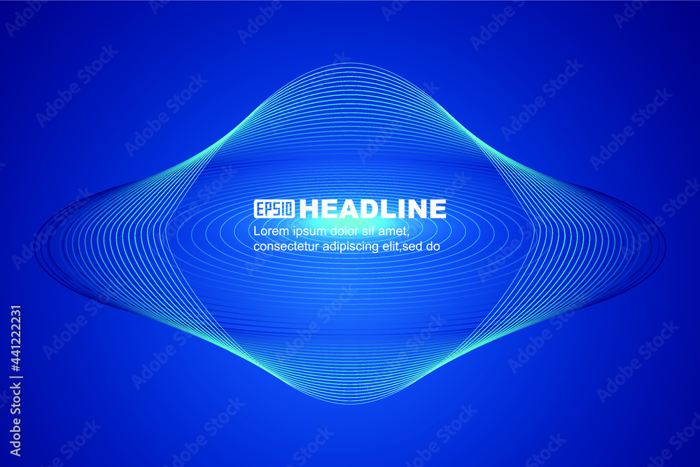 Poster abstract flying saucer composed of lines internet future science fiction technology background