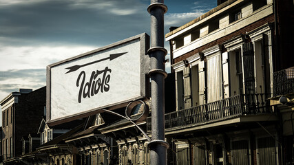 Obraz premium Street Sign to Idiots