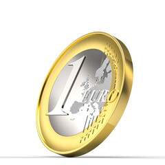 euro coin on white background. finance economy money concept 3d render