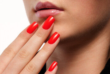 woman with red lipstick