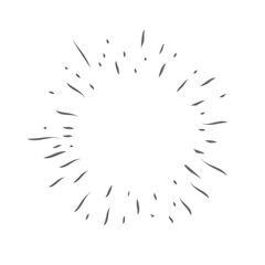 Doodle starburst. Hand drawn sun burst. Vector sketch illustration. Isolated on white background.