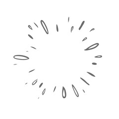 Doodle starburst. Hand drawn sun burst. Vector sketch illustration. Isolated on white background.