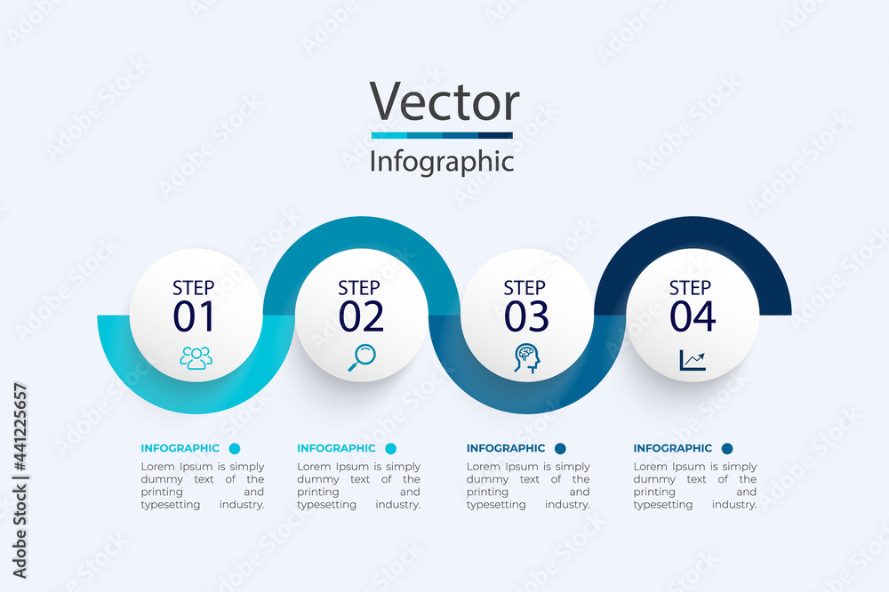 Poster business data visualization. process chart. abstract elements of graph, diagram with steps, infograp