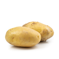 Fresh potato or potato slices (Solanum tuberosum) isolated on white background