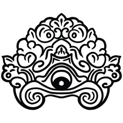Ornament Barong Bali Vector Illustration