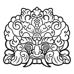 Ornament Barong Bali Vector Illustration