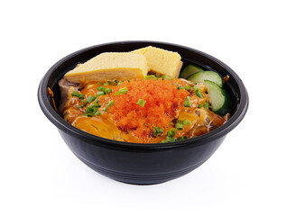 apanese rice bowl with Roe with isolated on white background