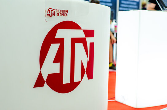 Kyiv, Ukraine - Jun 16, 2021: ATN Corporation exhibition stand design