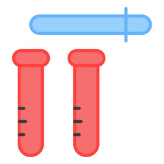 A flat design, icon of  chemical tubes