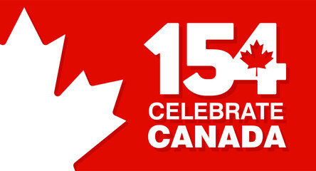 154 Celebrate Canada Day. 1st July, 2021. National Day of Canada. Vector Illustration. Banner Design.