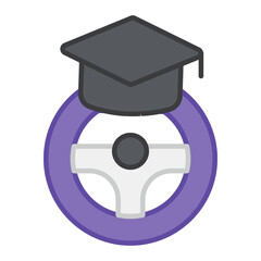 A flat design, icon of driving education