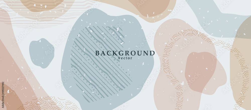Wall mural abstract background art with color shapes on background. web or wall art decor. boho style minimalis