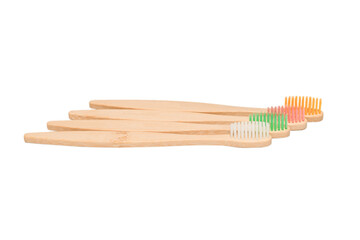 Bamboo toothbrush isolated on a white background.