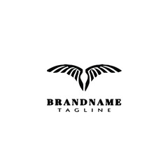 angel wings logo icon design template flat illustration