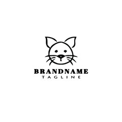 cat logo design template icon vector